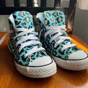 Leopard Print High-Top Sneakers